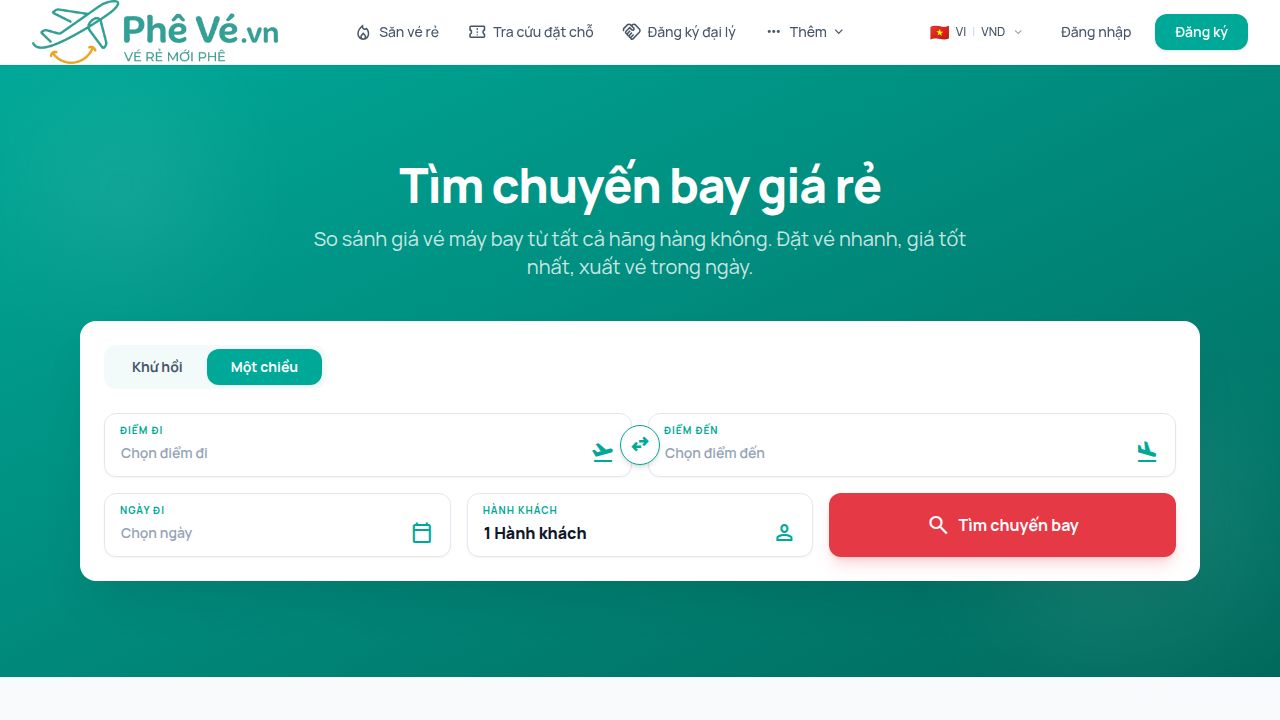 Trang kết quả tìm kiếm chuyến bay